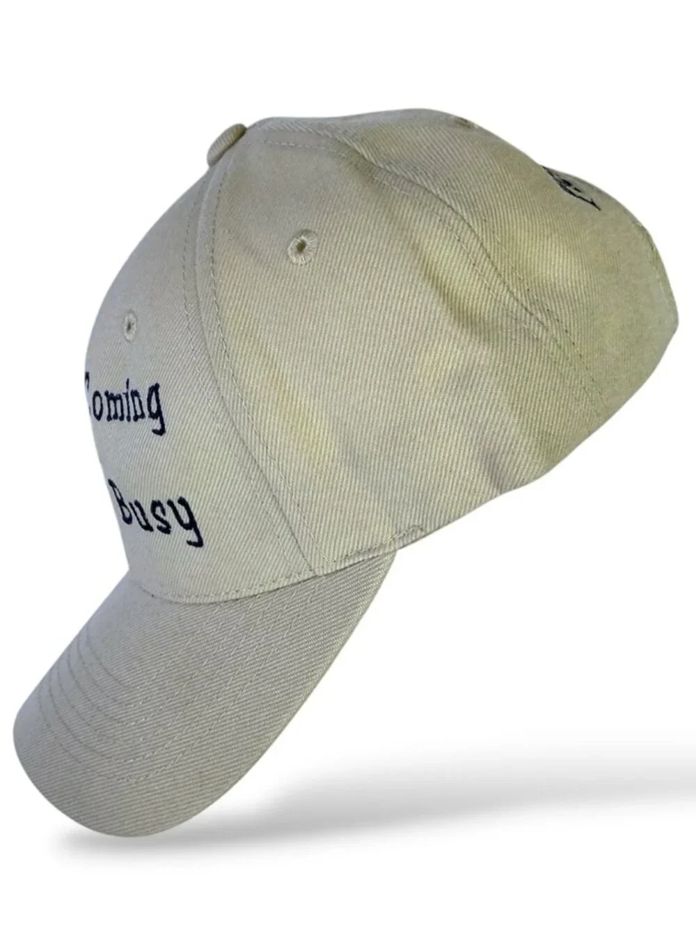 Lids Baseball Cap Jesus is Coming Blue Embroidery Khaki Tan Unisex Adult OS